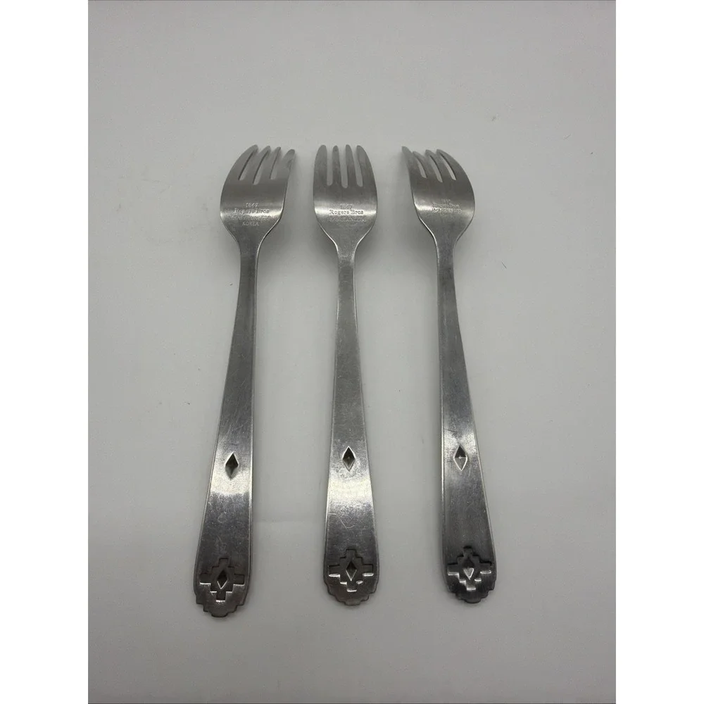 Zia International INSZIA1 Dinner Fork 1847 Rogers Brothers Stainless Steel 3 Lot